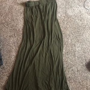 Army green maxi skirt